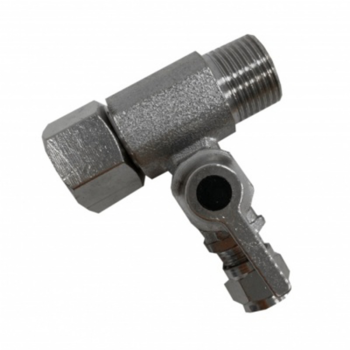 Conector metalic trecere 3/8*3/8*3/8 cu robinet  cu filet  3/8”